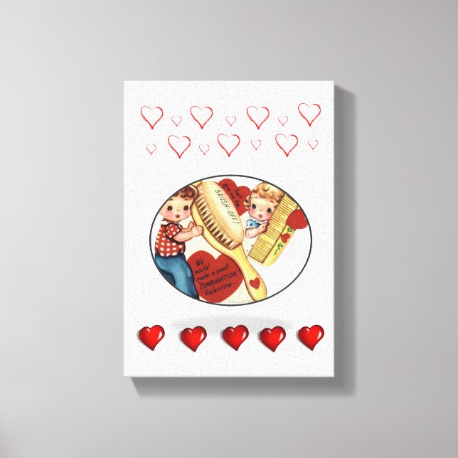 Vintager Valentinstag auf der Leinwand (Vorderseite)