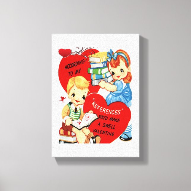 Vintager Valentinstag auf der Leinwand (Vorderseite)