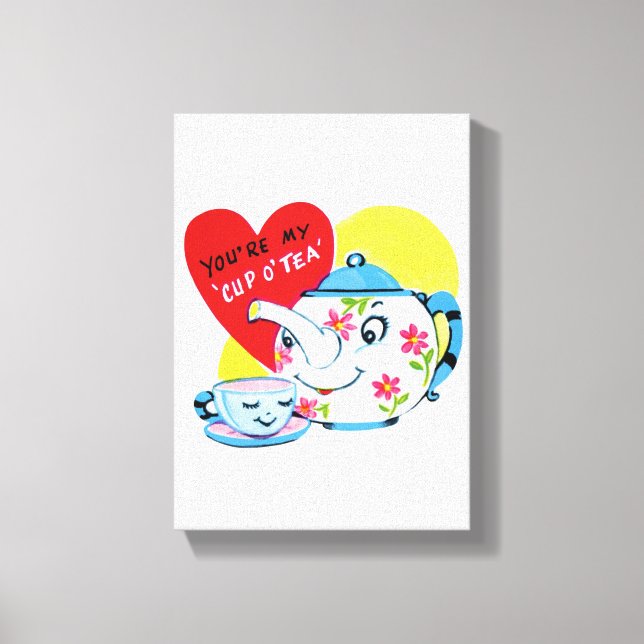 Vintager Valentinstag auf der Leinwand (Vorderseite)