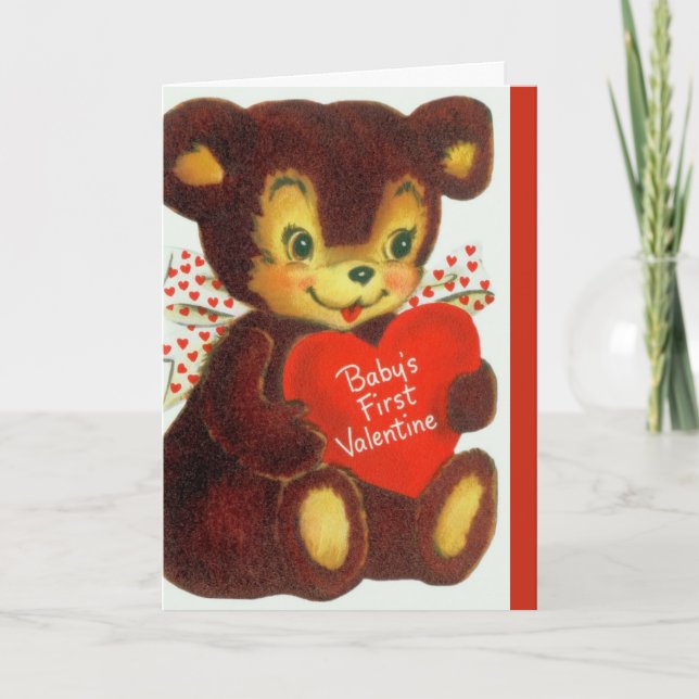 Vintager Valentinstag | Baby's First Valentine Feiertagskarte (Vorderseite)
