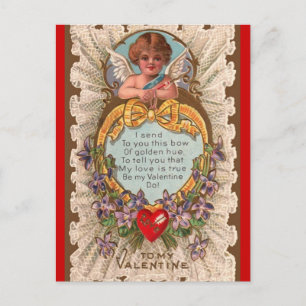 Vintager Valentinstag Begrüßung nach Karte