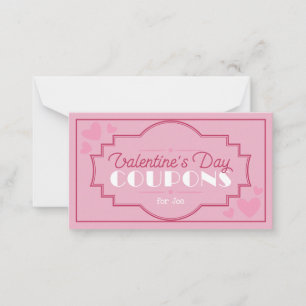 Vintager Valentinstag Coupons romantisch Mitteilungskarte