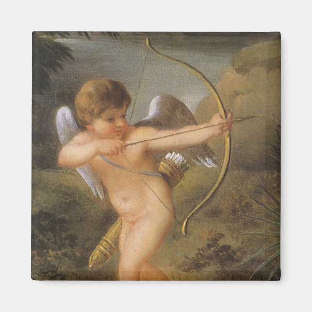 Vintager Valentinstag, Cupid mit Bow und Pfeil Magnet (Vorne)