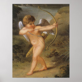 Vintager Valentinstag, Cupid mit Bow und Pfeil Poster