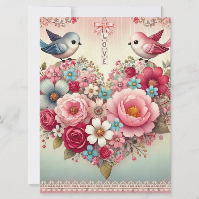 Vintager Valentinstag Feiertagskarte (Vorderseite)