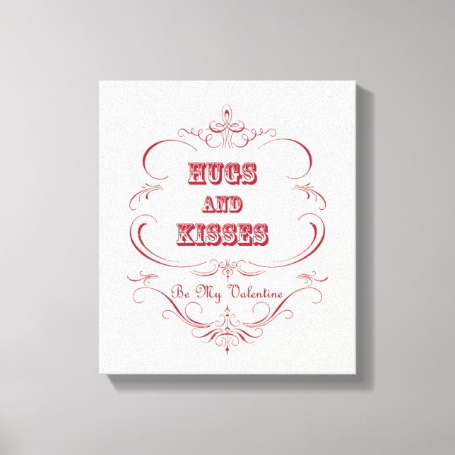 Vintager Valentinstag gedehnte Leinwand (Vorderseite)