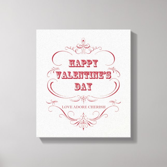 Vintager Valentinstag gedehnte Leinwand (Vorderseite)