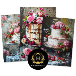 Vintager Valentinstag Geschenkpapier Set