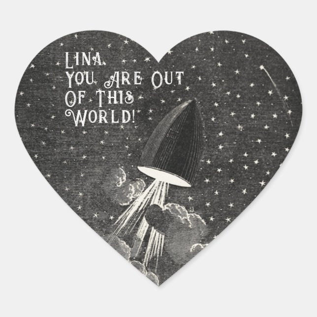 Vintager Valentinstag Herz-Aufkleber (Vorderseite)