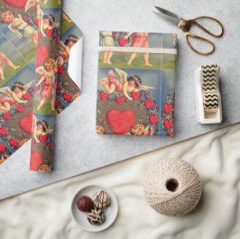Vintager Valentinstag Herz und Feiertag Geschenkpapier
