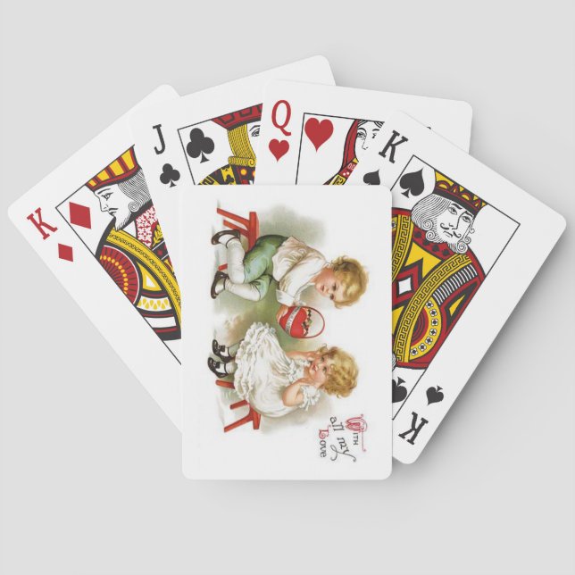 Vintager Valentinstag Kartenspiel Spielkarten (Rückseite)
