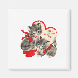 Vintager Valentinstag Katzenkuchen Kitten Kitty Re Magnet