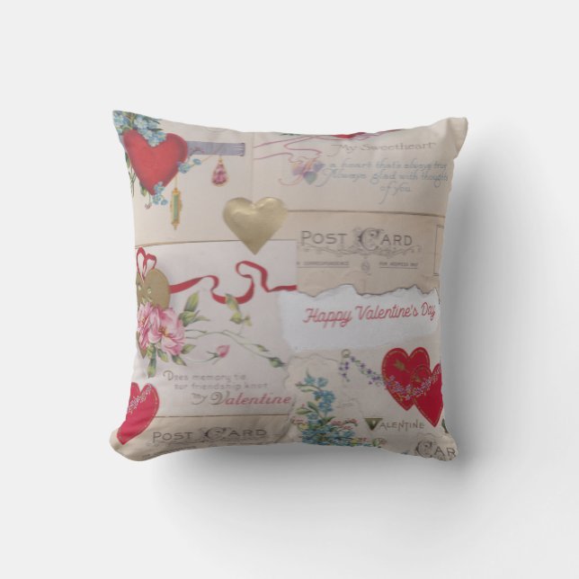 Vintager Valentinstag Kissen (Vorderseite)