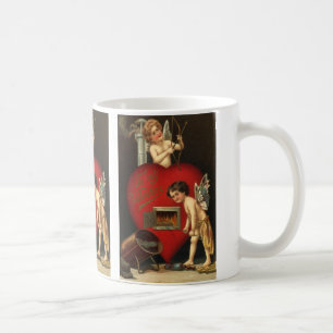 Vintager Valentinstag Kupid, Engel Brennende Liebe Tasse