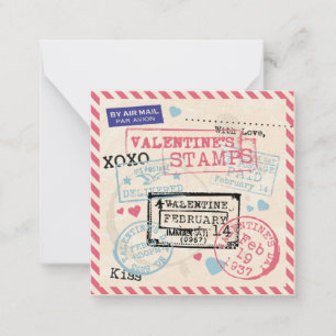 Vintager Valentinstag Mitteilungskarte