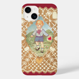Vintager Valentinstag, Niedlicher Junge auf der Wi Case-Mate iPhone Hülle