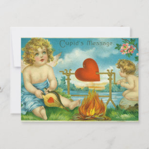 Vintager Valentinstag niedliches Cupidin-Cupie-Her Feiertagskarte