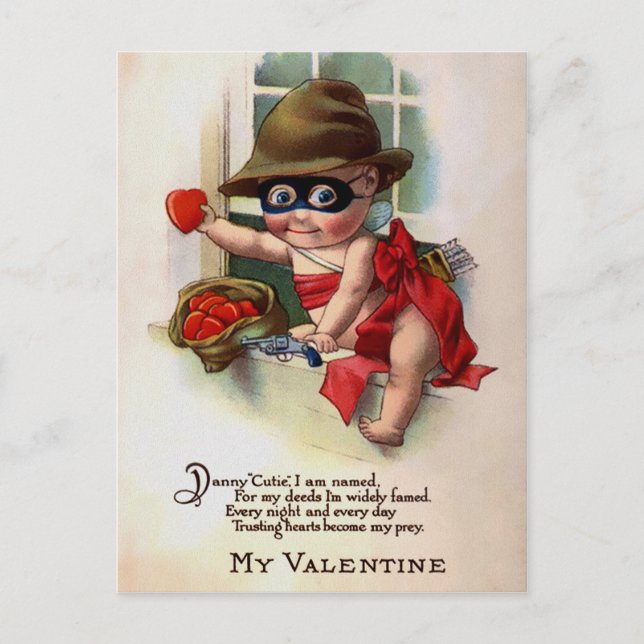 Vintager Valentinstag Postkarte (Vorderseite)