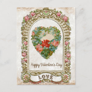 Vintager Valentinstag Postkarte