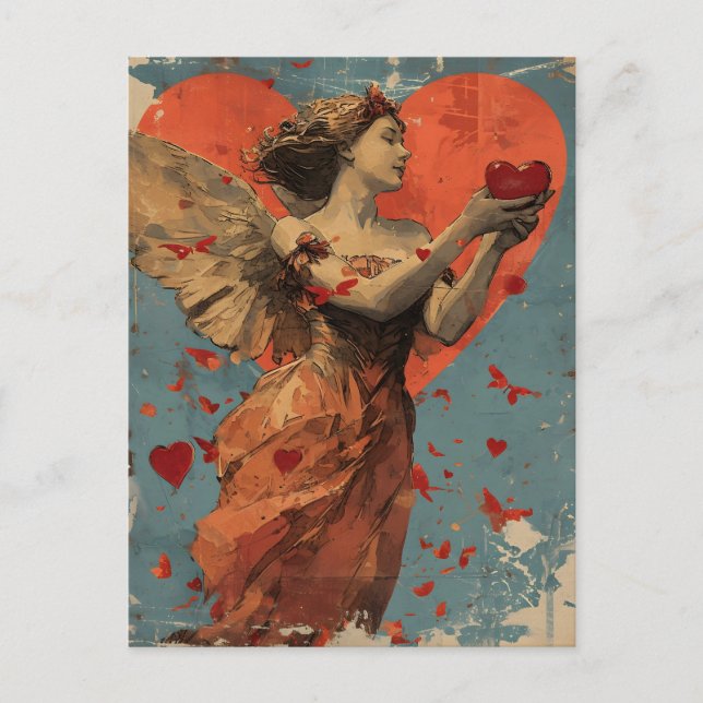 Vintager Valentinstag Postkarte (Vorderseite)