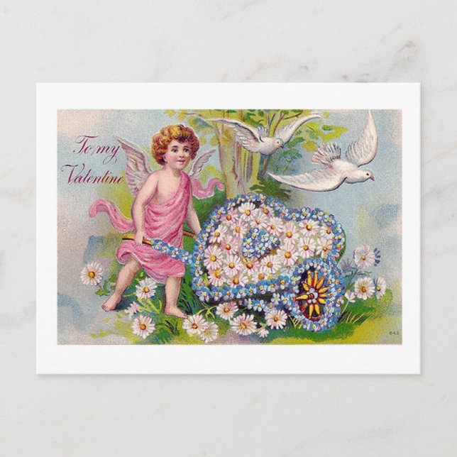 Vintager Valentinstag Postkarte (Vorderseite)