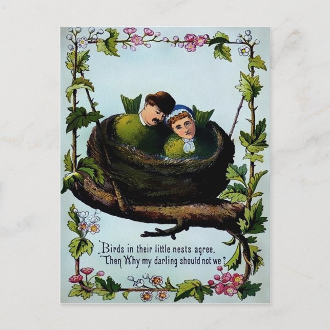 Vintager Valentinstag Postkarte (Vorderseite)