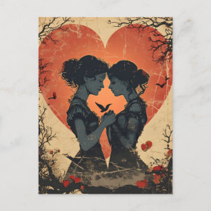 Vintager Valentinstag Postkarte