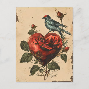 Vintager Valentinstag Postkarte