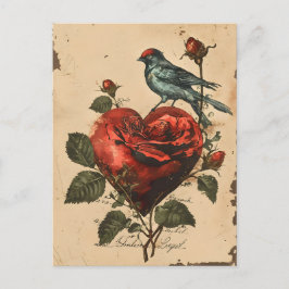 Vintager Valentinstag Postkarte
