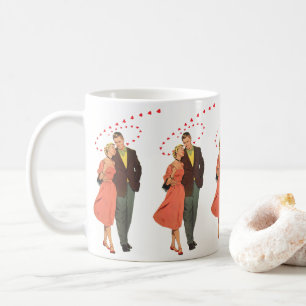Vintager Valentinstag, romantische, schwebende Her Kaffeetasse