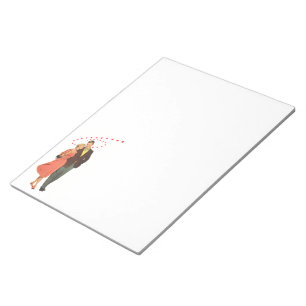 Vintager Valentinstag, romantische, schwebende Her Notizblock