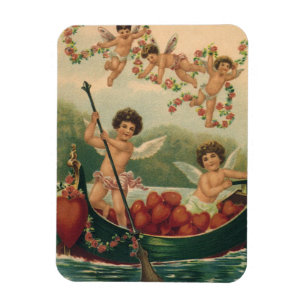 Vintager Valentinstag, Viktorianische Cherubs auf  Magnet