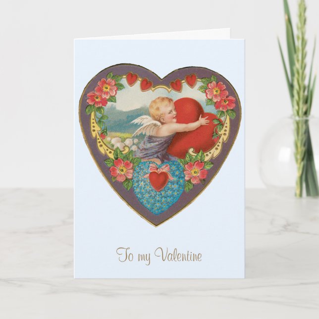 Vintager Valentinstag, Viktorianische Gebirgszüge Feiertagskarte (Vorderseite)