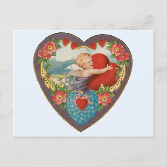 Vintager Valentinstag, Viktorianische Gebirgszüge Feiertagspostkarte (Vorderseite)