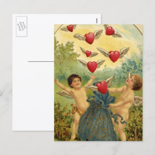 Vintager Valentinstag, Viktorianische Herbergen Feiertagspostkarte