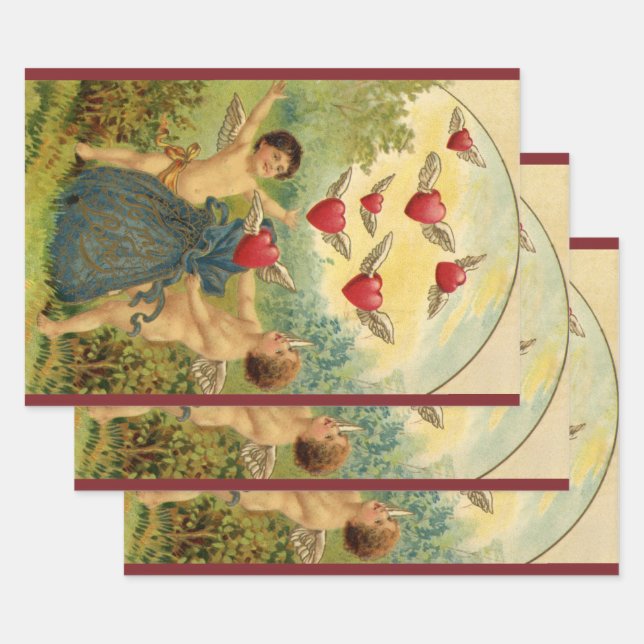 Vintager Valentinstag, Viktorianische Herbergen Geschenkpapier Set (Set)