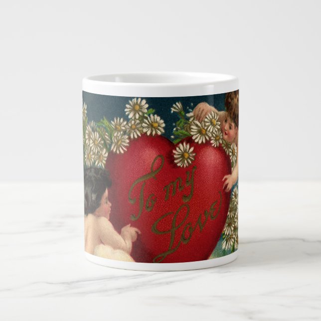 Vintager Valentinstag Viktorianische Herbergen im  Jumbo-Tasse (Vorderseite)