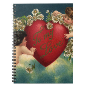 Vintager Valentinstag Viktorianische Herbergen im  Notizblock