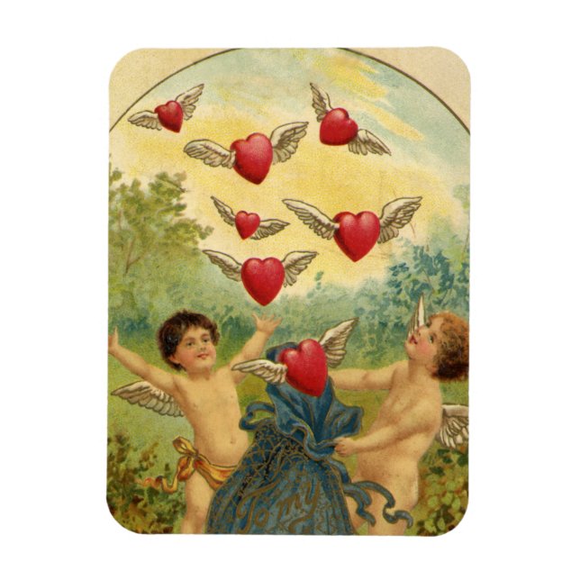 Vintager Valentinstag, Viktorianische Herbergen Magnet (Vertikal)