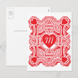 Vintager Valentinstag, Viktorianische Herzen Die s Feiertagspostkarte