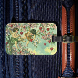 Vintager Valentinstag Viktorianische Kupide Herzba Gepäckanhänger