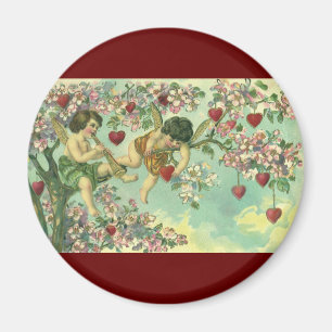 Vintager Valentinstag Viktorianische Kupide Herzba Magnet