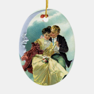 Vintager Valentinstag Viktorianische Liebe und Rom Keramik Ornament