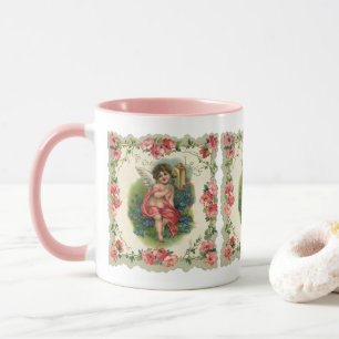 Vintager Valentinstag Viktorianischer Hubschrauber Tasse
