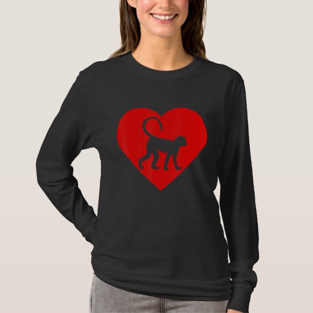 Vintager Valentinstag von Affen T-Shirt (Vorderseite)