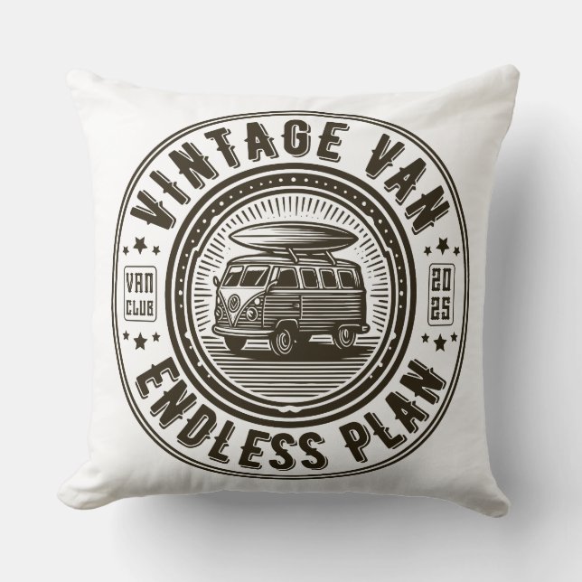 Vintager Van-Endless-Plan Kissen (Vorderseite)