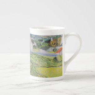 Vintager Van Gogh Weingärten mit Blick auf Auvers Prozellantasse