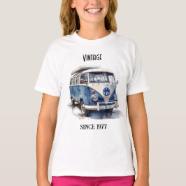 Vintager Van in Delft Blue individuell anpassbar T-Shirt