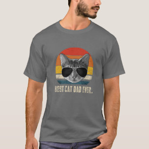 Vintager Vater der besten Katze je Retro Katze Dad T-Shirt