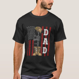 Vintager Vater Kostüm Veteran Soldat Proud Amerika T-Shirt